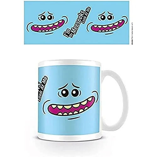 Cartoon Network Rick and Morty Mr Meeseeks Face Kaffeetassen, Keramik, Mehrfarbig, 7.9 x 11 x 9.3 cm, MG24858, 11 oz/315 ml