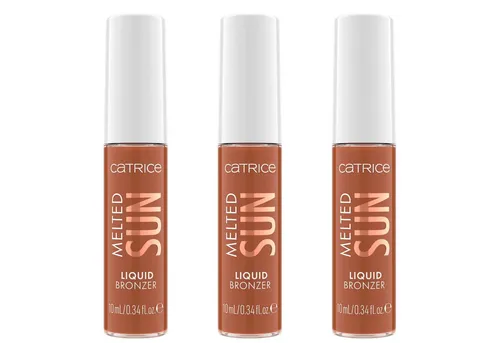 Catrice Bronzer-Puder Melted Sun Liquid Bronzer, 3-tlg., Cremige Textur, matt, aufbaubare Deckkraft, leicht verblendbar.