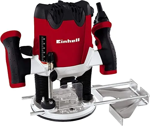 Einhell Oberfräse TE-RO 1255 E - 1200 W für präzise Fräsarbeiten - Leistungsstarke Oberfräse mit ergonomischem Design, 55 mm Hubhöhe und einfacher Tiefeneinstellung. Inklusive praktischen Hilfsmitteln für präzise Sonderfräsungen und Staubsaugeradapter für sauberen Arbeitsplatz.