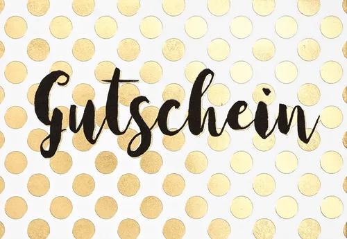 Gutschein - Black & Gold - Glückwunschkarte im Format 11,5x17cm mit Umschlag - P