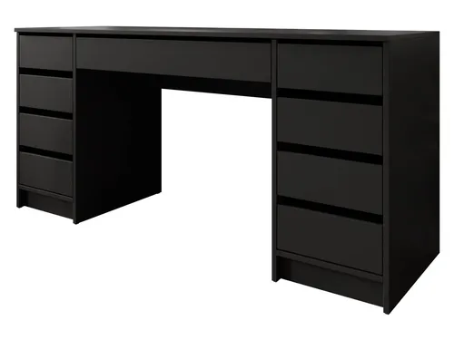MIRJAN24 Schreibtisch Ada Bis mit 9 Schubladen - Kinderschreibtisch in Schwarz mit neun praktischen Schubladen für optimalen Stauraum, ideal für ein aufgeräumtes Kinderzimmer.