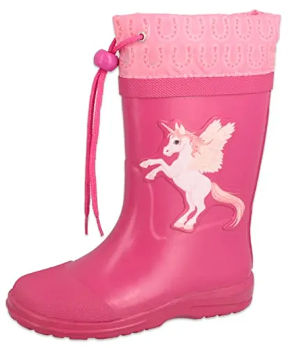 Beck Mädchen Unicorn Gummistiefel, Pink, 24 EU - Gummistiefel für Mädchen mit bezauberndem Einhorn-Motiv, wasserfest und ideal für Regenwetter.