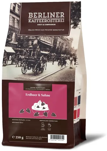 Berliner Kaffeeroesterei DE aromatisierter Kaffee Erdbeer & Sahne 1081002