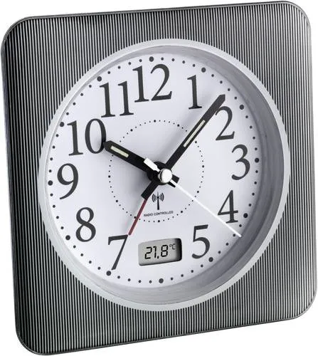 TFA Dostmann Funk Wecker 60.1502.10 Grau, Weiß in grau von TFA Dostmann