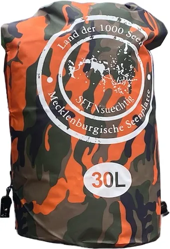 Dry Bag 30Liter orange Camouflage Trockensack Seesack wasserdicht Beach Packsack