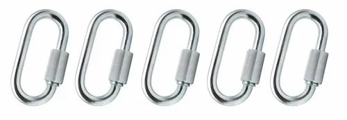 Design61 5x Ketten Schnellverschlüsse Notglied Ø 5,0 mm x 39,5 mm galv. verzinkt