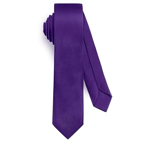 URAQT Herren Krawatten, Satin Elegant Krawatte 5 cm für Herren, Klassische Hochzeit Schlips für Büro Oder Festliche Veranstaltungen, Dunkelviolett