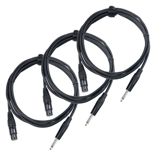 Pronomic Stage XFJ-2.5 Mikrofonkabel 3er Set - Hochwertige 2,5 m lange XLR/Klinke Kabel mit erstklassiger Schirmung, ideal für professionelle Anwendungen und Live-Events.