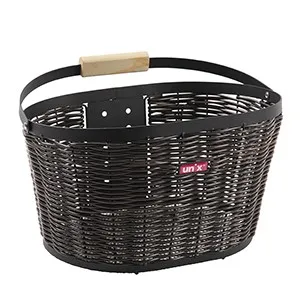 UNIX VR-Korb Brando Befestigung: KlickFix | schwarz / braun - Fahrradkorb, geflochten in mehrfarbigen Design, ideal für sichere Befestigung und praktischen Transport bei Fahrradtouren.