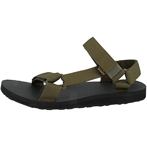Teva Original Universal Mens dark olive (DOL) 12 - Wanderschuhe mit umweltfreundlichen Unifi-Riemen aus recyceltem Polyester, vegan und komfortabel. Ideal für Abenteuer und den Alltag, mit einfachem Klettverschluss für schnelle Anpassung.