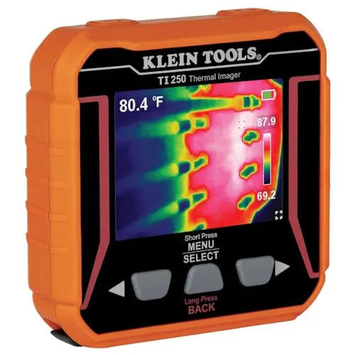 Klein Tools TI250 | Wärmebildkamera wiederaufladbar | Thermalkamera mit über 10.000 Pixeln, 3 Farbpaletten, Anzeige von Max-/Min-Temperaturen | Profi-Thermografiegerät für Inspektion