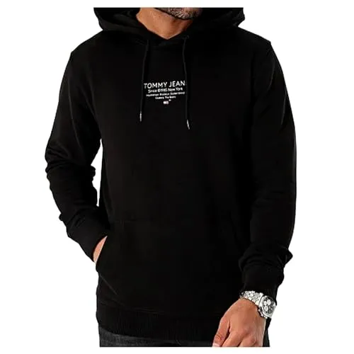 Tommy Jeans Herren Hoodie mit Kapuze, Schwarz (Black), XL