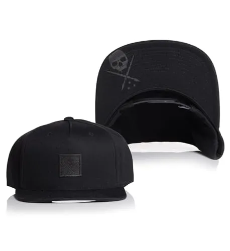 Sullen Clothing Snapback Cap Foreman Schwarz - Stylische Baseball Cap für Herren mit aufgenähtem Logo Patch und bedruckter Unterseite des Schirms, verstellbarer Snapback-Verschluss für perfekten Sitz.