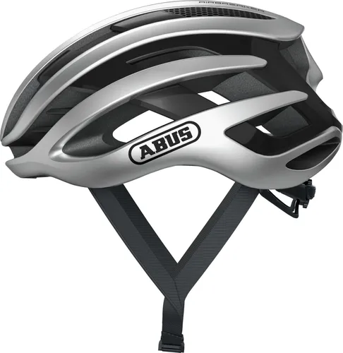 ABUS Fahrradhelm AirBreaker gleam silver L - Fahrradhelm mit innovativer AirBreaker-Technologie für optimale Belüftung und Komfort beim Radfahren.