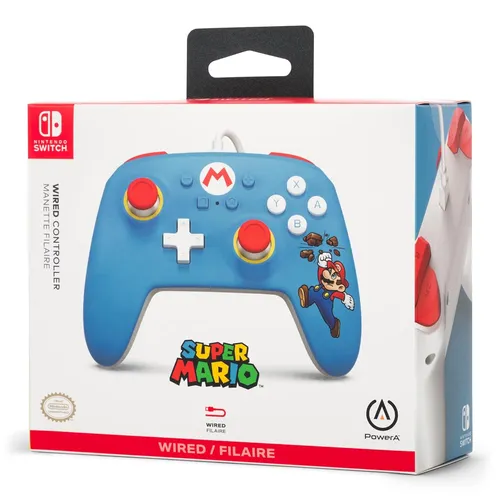 PowerA Nintendo Switch Wired Controller - Brick Breaker Mario - Controller für Nintendo Switch, kabelgebunden und mit einem einzigartigen Brick Breaker Mario Design für ein stylisches Spielerlebnis.
