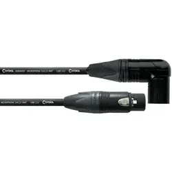 Cordial CPM 2,5 FMR - 2,5 m, NEUTRIK XLR female schwarz / Winkel-XLR male schwarz
