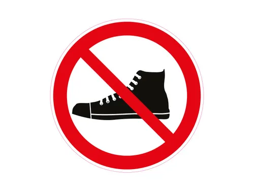 Produktbild Aufkleber Warnzeichen Chucks Verboten Turnschuhe Schuhe Warnung Sticker NEU 1 x