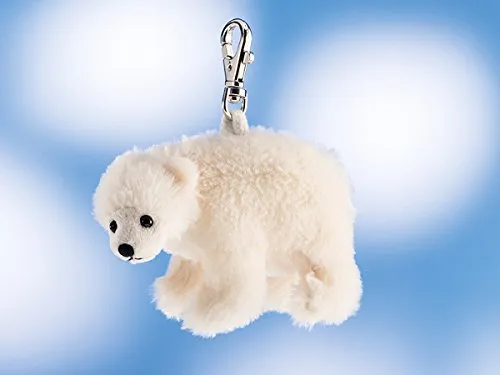 Teddys Rothenburg Kuscheltier Eisbär Schlüsselanhänger weiß stehend 12 cm Plüscheisbär Plüschschlüsselanhänger Schaffer