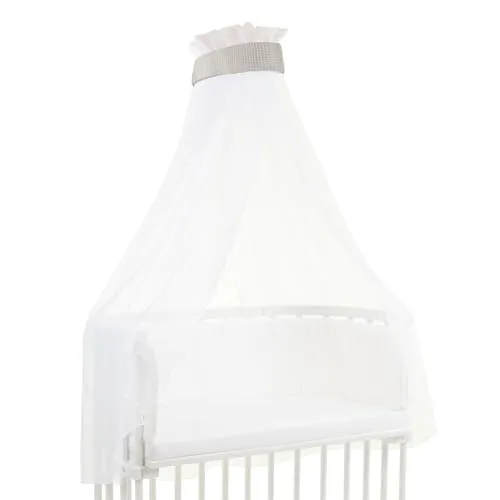 babybay Himmel Waffelpiqué mit Band, weißgrau - Optimaler Schutz vor Zugluft und Sonneneinstrahlung. Der himmelartige Bezug sorgt für Geborgenheit und ist aus pflegeleichtem Material, das bis 40°C waschbar ist. Ideal für alle babybay Modelle bis 96 cm.