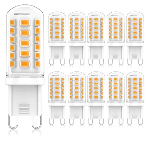 Eco.Luma G9 LED Lampen Warmweiß 2700K, LED Leuchtmittel 3W Ersatz Für Halogenlampe 40W 50W, AC 230V Mini Glühlampe, Kein Flackern 500LM, Nicht Dimmbar 10er Pack
