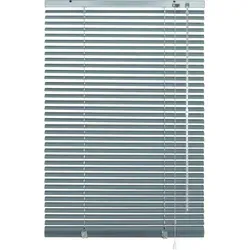 Deco Company Alu-Jalousie ohne Bohren, Silber-Blau, 90 x 175 cm - Jalousien für Fenster, eleganter Sicht- und Lichtschutz, einfach zu montieren ohne Bohren, ideal für Wohn- und Arbeitszimmer, stufenlos verstellbar für optimale Lichtregulierung.