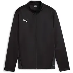 Puma Teamgoal Polyesterjacke Kinder - Schwarz - Sportjacke aus 100% recyceltem Polyester für Kinder | Atmungsaktiv mit geschlossenen Mesh-Seitenteilen | Ideal für Training und Freizeit, mit Reißverschlusstaschen und stylishem PUMA Cat-Logo.