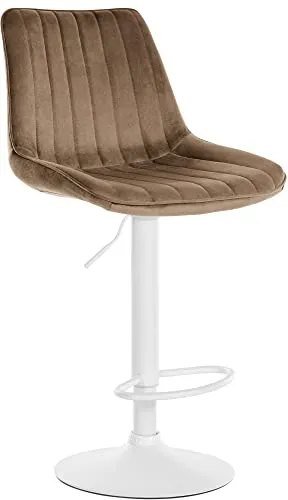CLP Barhocker Toni Samt - Höhenverstellbar & Drehbar - Stilvoller Barhocker mit gepolstertem Samtbezug, 360° drehbar und stufenlos höhenverstellbar. Ideal für jeden Raum, in verschiedenen Farben erhältlich.