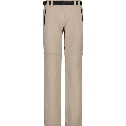 CMP Woman Zip OFF Pant sabbia-antracite (18PV) 36 - Vielseitige Wanderhose - Die CMP Woman Zip OFF Pant bietet optimale Flexibilität für Outdoor-Aktivitäten. Mit 4-Wege-Stretch und schnelltrocknendem Material bleibt der Tragekomfort auch bei wechselnden Bedingungen hoch. Schnell von langer Hose zu Shorts umwandelbar!