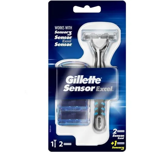 Gillette SensorExcel Universal Rasierer +3 Klingen - Herren-Nassrasierer mit 3 Klingen für eine gründliche und angenehme Rasur, passt sich dank federnd gelagerter Doppelklinge bequem an Ihr Gesicht an.