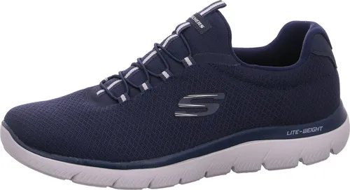 Skechers Herren Summits Slip On Sneaker, Navy Mesh Trim, 47.5 EU - Herren-Sneaker aus atmungsaktivem Mesh für optimalen Tragekomfort und lässigen Look.