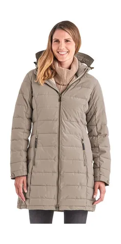 killtec Damen Funktionsparka Steppparka - hellbeige, 46, wasserabweisend mit abzippbarer Kapuze und praktischen Taschen