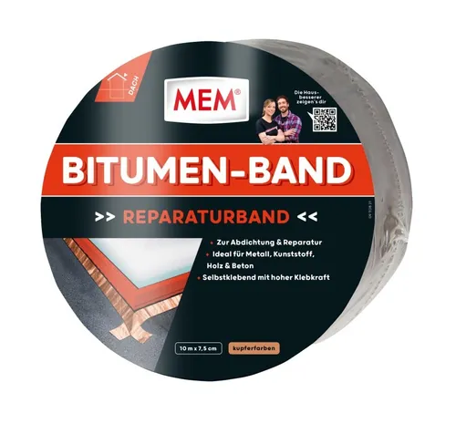 MEM Bitumen Band kupfer 7,5 cm x 10 m - Bitumenband Dichtband selbstklebend