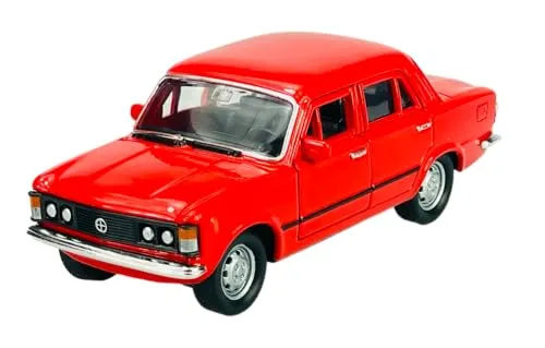 Welly FIAT 125p 125 P Rot 1967-1972 Polski FIAT 1/34-1/39 Metal Modell Auto Die Cast Neu im Kasten