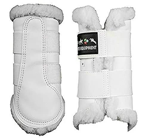 HKM 8585 Gamaschen Comfort - Anatomisch angepasste Gamaschen für Pferde - Gamaschen & Schützer für Pferde mit stoßabsorbierendem Teddyfutter, strapazierfähig und maschinenwaschbar. Ideal für optimalen Schutz und Komfort beim Reiten.