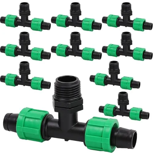 T-Stück für Tropfschlauch zur Bewässerung 16mm mit Außengewinde 1/2