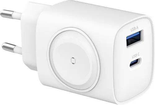 Eaxus Ladestation 3in1 USB Ladestation 1x USB-A, 1x USB-C, 1x Apple MagSafe Weiß Innenbereich