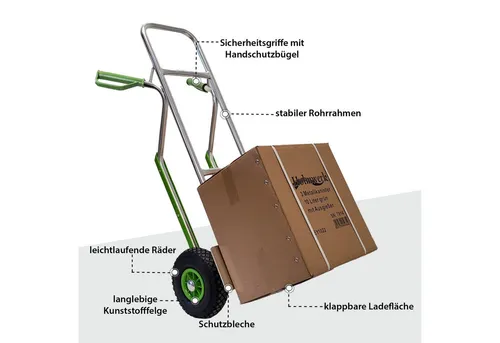 TRUTZHOLM Alu-Sackkarre mit Treppenrutsche in grau von Trutzholm