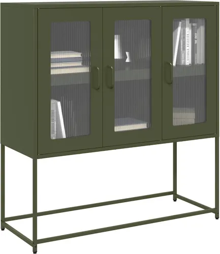 vidaXL Sideboard Olivgrün aus Kaltgewalztem Stahl in grün von vidaXL