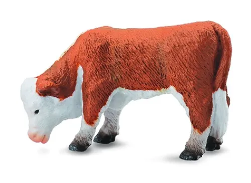 Collecta 88242 Hereford Kalb grasend 6,5 cm Bauernhoftiere
