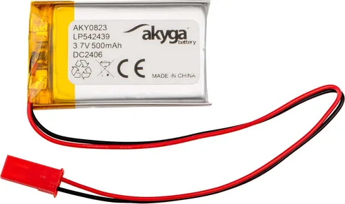 Li-Po Akku LP542439 Akyga AKY0823 3.7V / 500mAh PCM JST 2-Pin Stecker 150mm