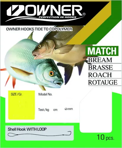 Owner Stipp/Rotauge silber RL-560 - 10 gebundene Angelhaken, Gr./Durchmesser/Tragkraft:Gr. 12 / 0.14mm / 2.0kg