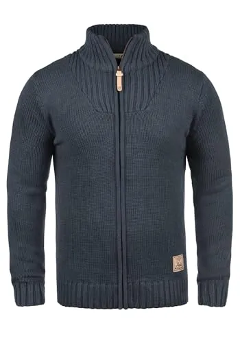 !Solid SDPoul Herren Strickjacke Cardigan - Strickjacke für Herren, aus nachhaltiger Baumwollmischung, ideal für Freizeit und Büro, mit Stehkragen und modischem Design.