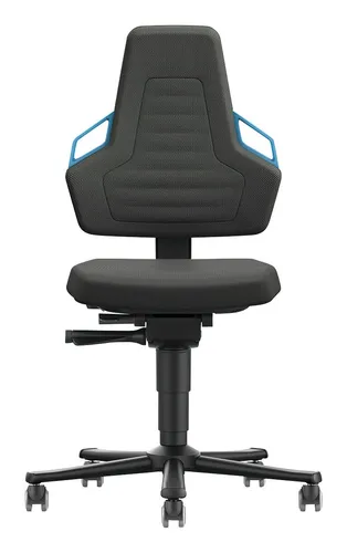 Bimos Stuhl Nexxit 2 Rollen K-Leder Griff blau - 9033-MG01-3277 - Bürostuhl mit 2 Rollen, aus strapazierfähigem K-Leder, bietet höchsten Komfort und Flexibilität im Büroalltag.
