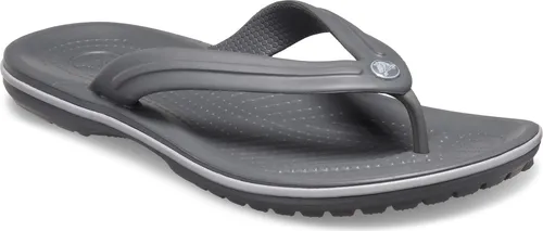 Crocs Zehensandalen Crocband Flip slategrau - Sportliche Flip-Flops für Herren - Badeschuhe mit Racing-Streifen, leicht und wasserfreundlich, ideal für Strand und Garten. Das Fußbett mit Massageelementen sorgt für höchsten Komfort.