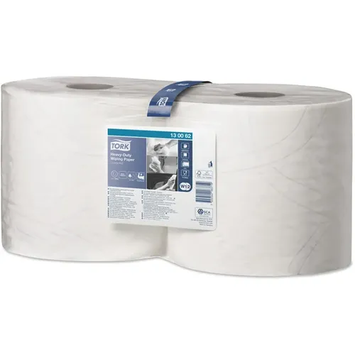 Tork 130062 Putztuchrolle - Starke Mehrzwecktücher für effiziente Reinigung - Putztuchrolle mit 500 Abrissen, 2-lagig und hochsaugfähig. Ideal zum Aufwischen und Abtrocknen, kompatibel mit Tork Spendern für einfache Handhabung.