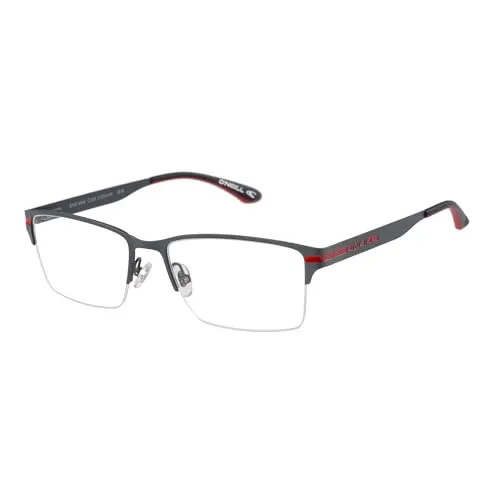 O'NEILL Brille mit Sehstärke für Herren optional mit Sonnenbrillentönung oder Blaulichtfilter, Rechteckig, gefertigt aus Edelstahl, Modell: CPO-3541-003 (inklusive Brillenetui)