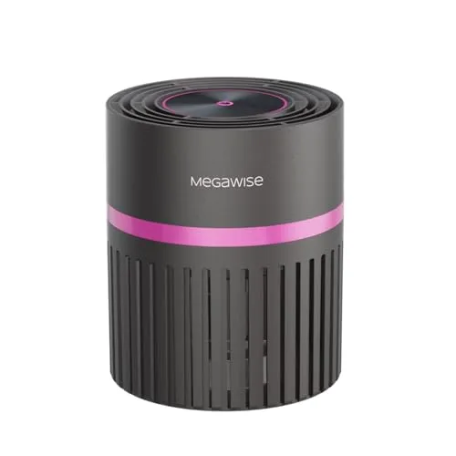MEGAWISE Büro Luftreiniger mit 3-in-1 True HEPA Filter Desktop Luftreiniger für Haustiere, Raucher, Wildfire Rauch, Asthma, Staub, Staubnebel und Pollen, HEPA Luftreiniger für Haus und Schlafzimmer