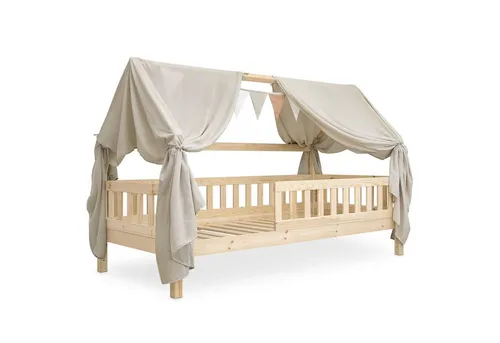 Ehrenkind® Betthimmel & Wimpelkette für Kinderzimmer - Oeko-TEX zertifizierte Deko für eine magische Atmosphäre im Kinderzimmer, ideal als Rückzugsort und aus 100% Baumwolle gefertigt.