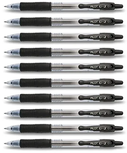 Pilot G2 Gelschreiber, einziehbar, Schwarz, 10 Stifte