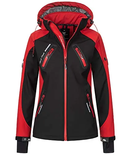 Rock Creek Damen Softshelljacke D-441 - Windbreaker für Outdoor-Aktivitäten - Funktionsjacken - Hochwertige Softshelljacke, winddicht, atmungsaktiv und ideal für alle Outdoor-Aktivitäten. Mit abnehmbarer Kapuze und wasserabweisenden Reißverschlüssen.